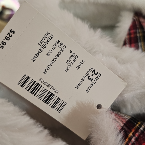 GYMBOREE Unisex Plaid Slippers shoes - Gymmies - Multi Clr SIZE 2 - 3 - Picture 5 of 8